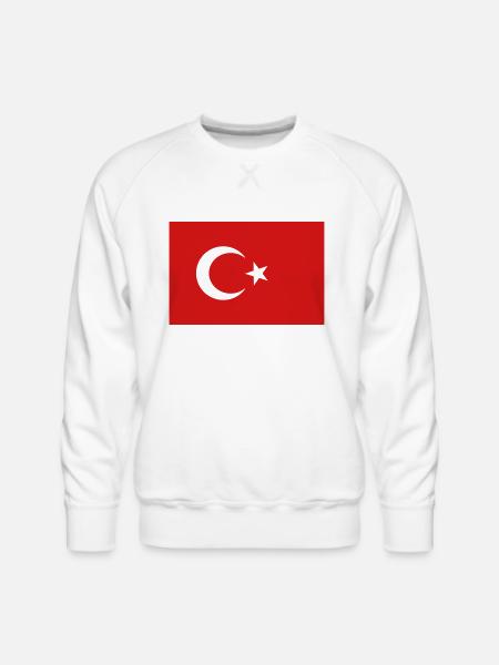 turkish flag - Men's Premium Sweatshirt - white