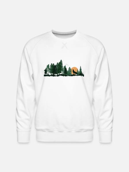 Wildlife Wolf Howling - Men's Premium Sweatshirt - white
