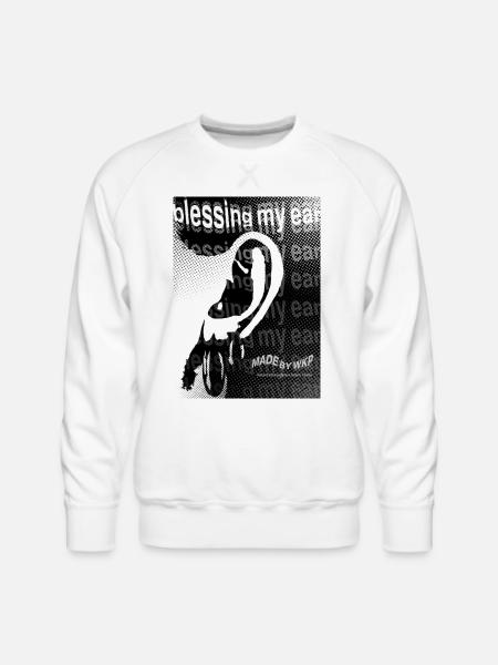 Echo Ear Blessing Halftone Art - Men's Premium Sweatshirt - white