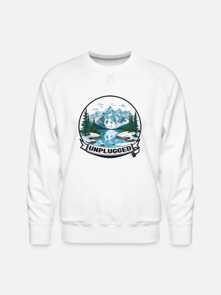 Camping Without Tech! - Men's Premium Sweatshirt - white