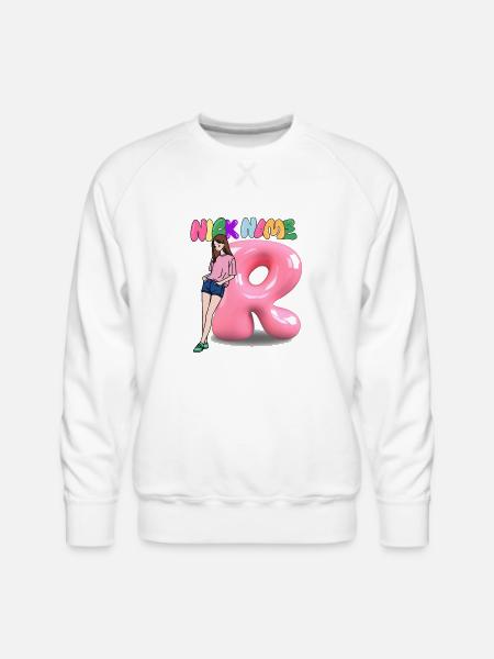 Nick Name R - Men's Premium Sweatshirt - white