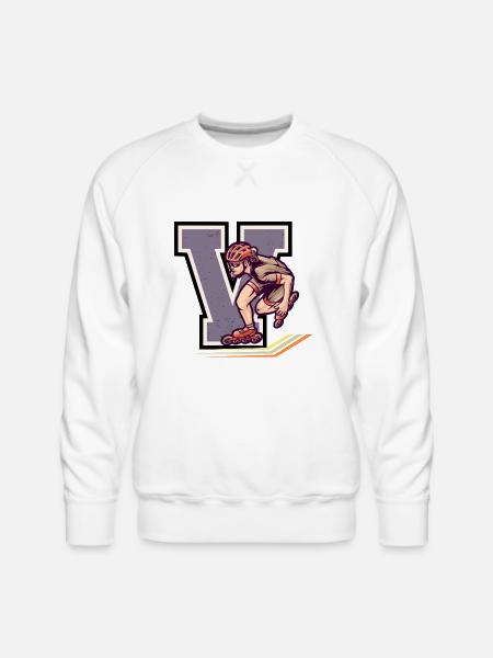 Rollerblading Velocity - V Series - Men's Premium Sweatshirt - white