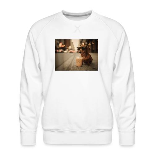 Funny Dachshund Iced Coffee Lover Tee - Men's Premium Sweatshirt