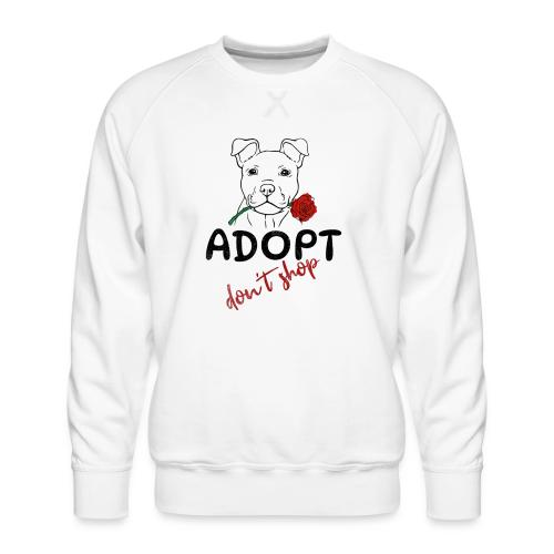 Retro Adopt Dont Shop Cute Puppy Rose Tee - Men's Premium Sweatshirt
