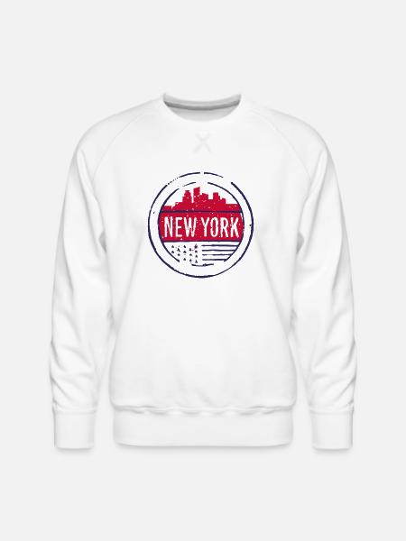 new york - Men's Premium Sweatshirt - white