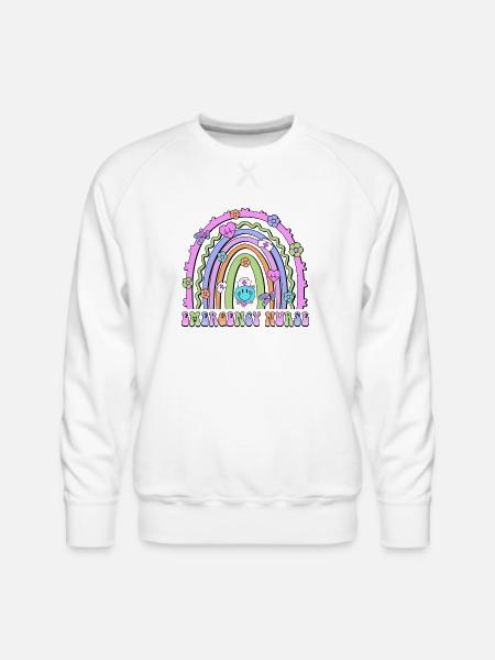 Emergency Nurse rainbow - Men's Premium Sweatshirt - white
