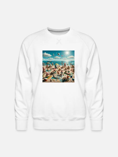Pigs on the Beach - Men's Premium Sweatshirt - white
