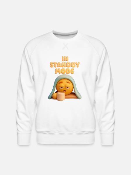 Standby Mode Sleepy face - Men's Premium Sweatshirt - white