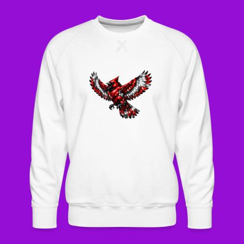 Silver Cardinal in Flight - Men's Premium Sweatshirt