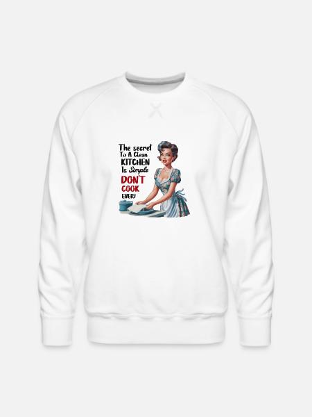 Clean Kitchen Secret - Men's Premium Sweatshirt - white