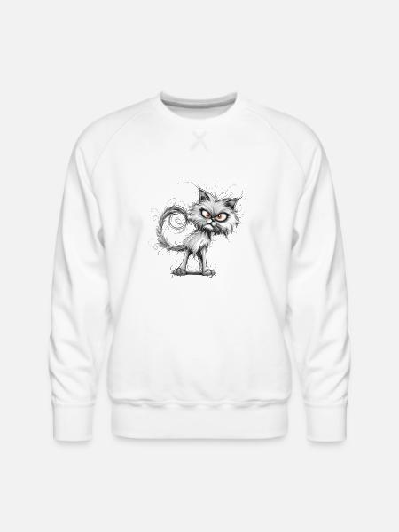 Funny Cat - Men's Premium Sweatshirt - white