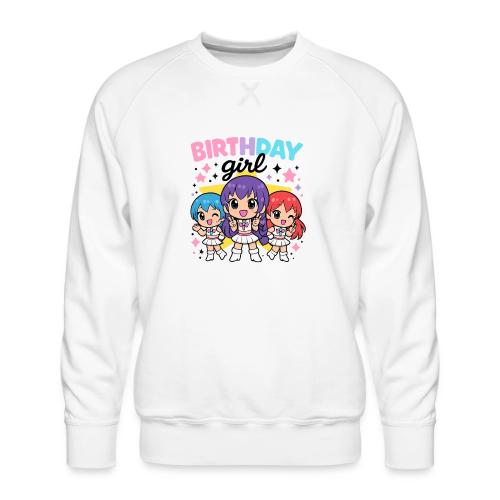 Cute Chibi Birthday Idol Girls - Men's Premium Sweatshirt