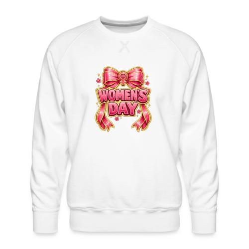 Cute Pink Bow Women’s Day Feminist Symbol - Men's Premium Sweatshirt