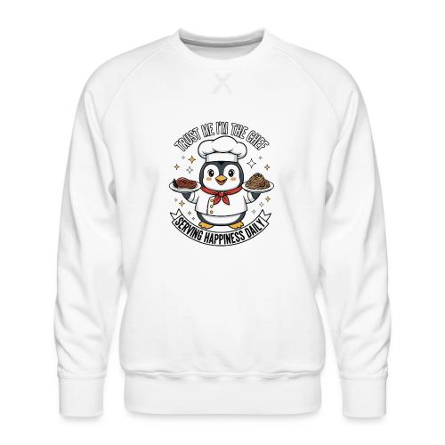 cute Penguin Chef-Funny Cartoon Daily Happiness - Men's Premium Sweatshirt