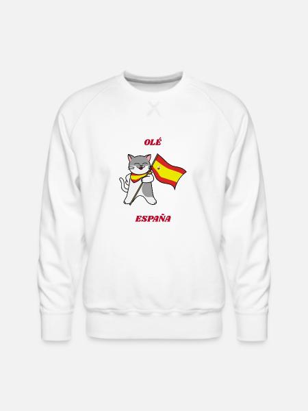 Ole Espana Spanish Cat - Men's Premium Sweatshirt - white