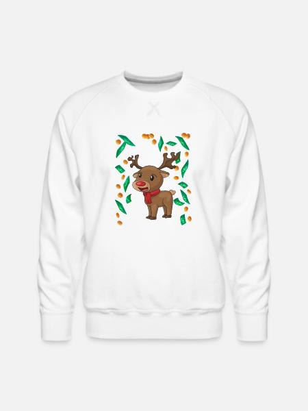 Reindeer Christmas windfall - Men's Premium Sweatshirt - white