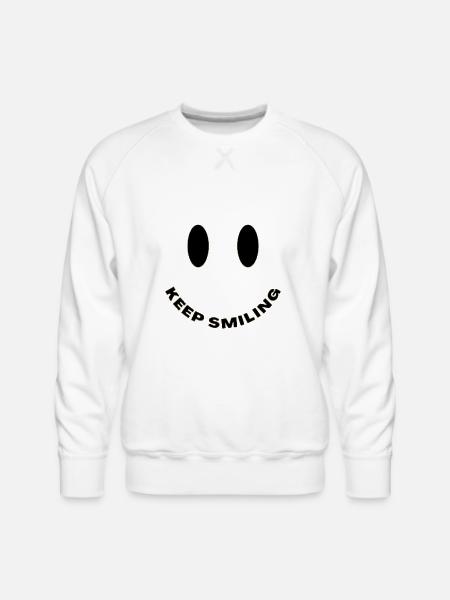 Keep smiling tshit - Men's Premium Sweatshirt - white
