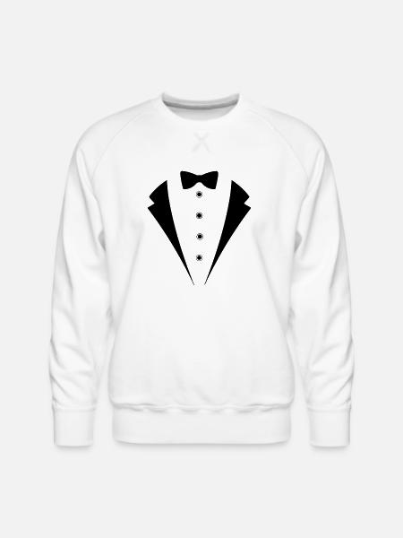 Tuxedo SUIT - Men's Premium Sweatshirt - white