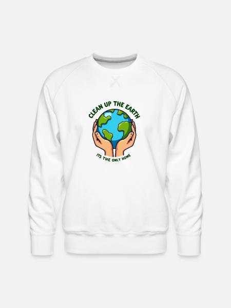 Clean Up the Earth - Men's Premium Sweatshirt - white