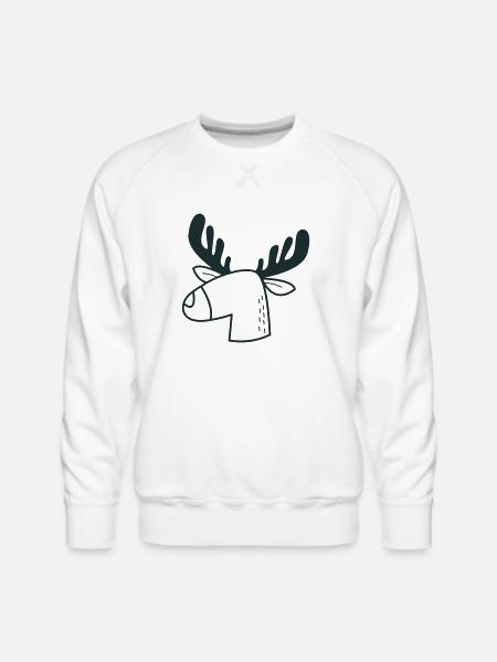 moosy mooses head - Men's Premium Sweatshirt - white