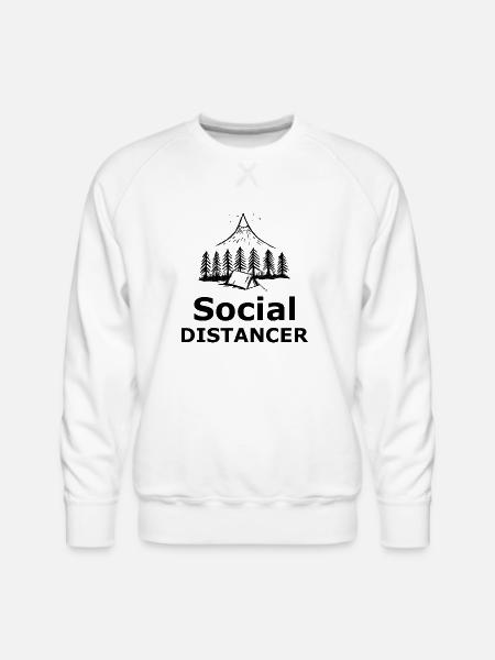 Social Distancer - Men's Premium Sweatshirt - white