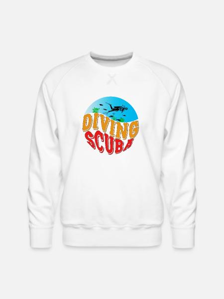 DIVING SCUBA 3 - Men's Premium Sweatshirt - white