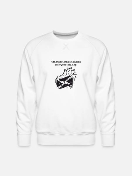 Burn the Confederate Flag - Men's Premium Sweatshirt - white