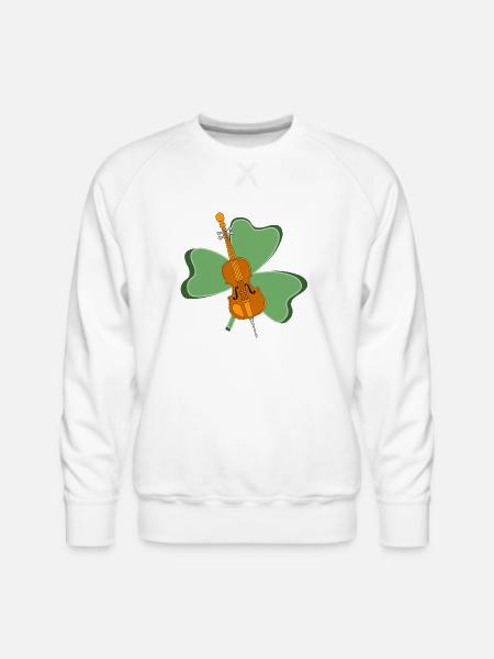 Shamrock Cello green - Men's Premium Sweatshirt - white