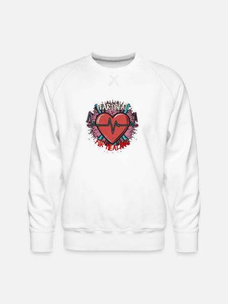 Heartbeat for Healing - Men's Premium Sweatshirt - white