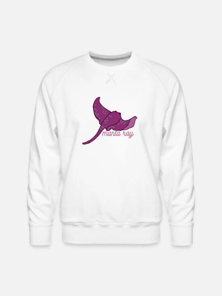 lovely manta ray - Men's Premium Sweatshirt - white