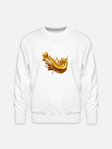 Golden Liquid Splash Art - Men's Premium Sweatshirt - white