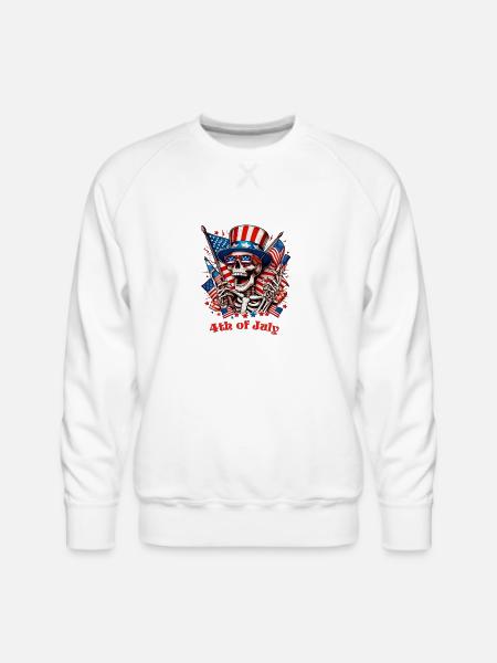 Skeleton 4th of July - Men's Premium Sweatshirt - white