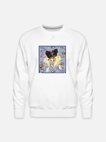 Mothman & Isobod - Men's Premium Sweatshirt - white