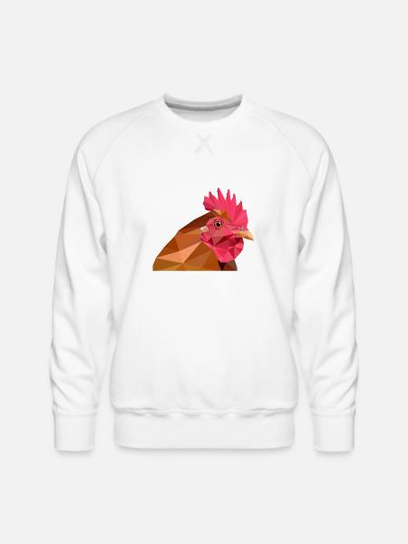 lowpoly rooster - Men's Premium Sweatshirt - white