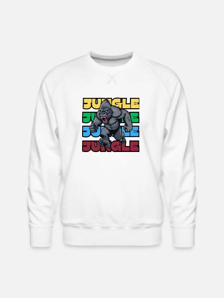 JUNGLE GORILLA - Men's Premium Sweatshirt - white