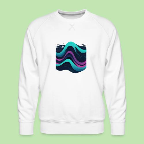 Abstract Wavy Ocean Pattern - Men's Premium Sweatshirt