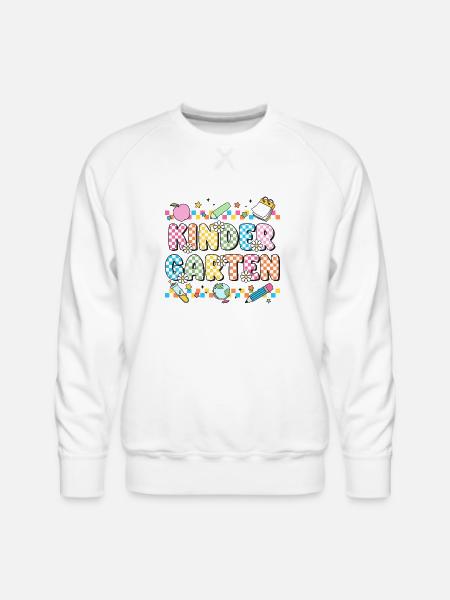 Kindergarten Checkerboard Teacher - Men's Premium Sweatshirt - white