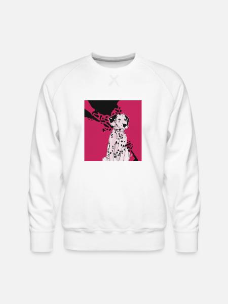 Pink Dalmatian - Men's Premium Sweatshirt - white