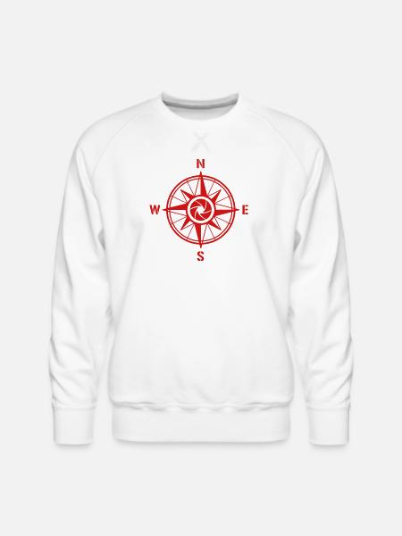 Wind Rose, maritime Style - Men's Premium Sweatshirt - white