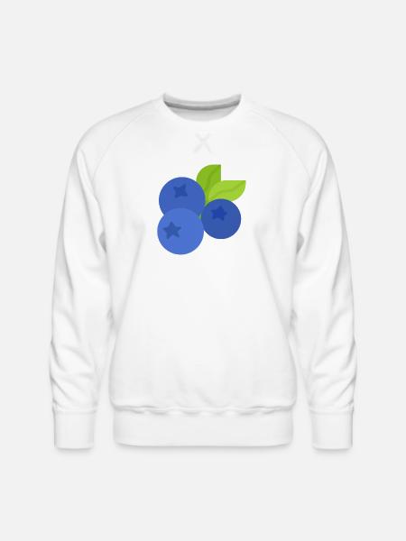 Fresh Blueberry Botanical Illustration - Men's Premium Sweatshirt - white
