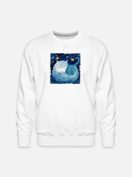 Cats Hug - Men's Premium Sweatshirt - white