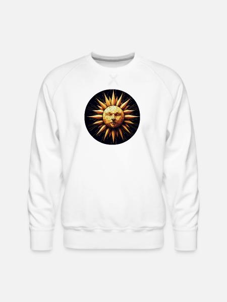Golden Sun polygon art - Men's Premium Sweatshirt - white
