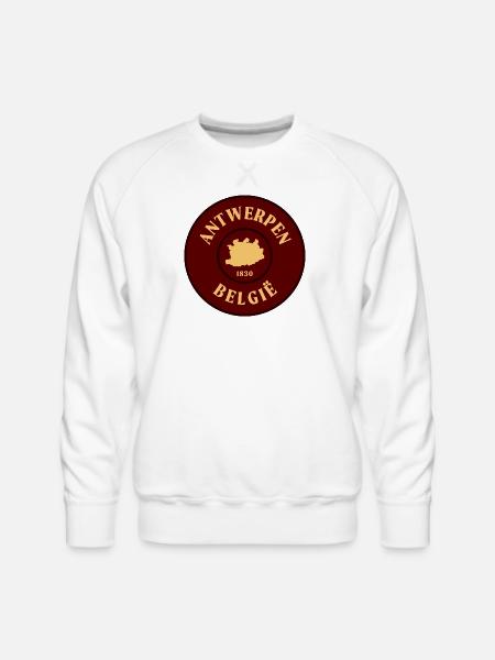 Antwerp Crest 1830 Emblem - Men's Premium Sweatshirt - white