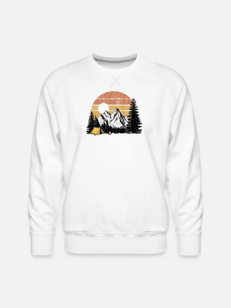 Sunset Camp Silhouette - Men's Premium Sweatshirt - white