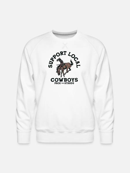 Soutenez les cow-boys locaux - Mollton ras-du-cou Premium Homme - blanc