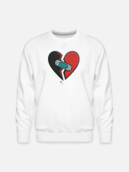 Mended Broken Heart - Men's Premium Sweatshirt - white