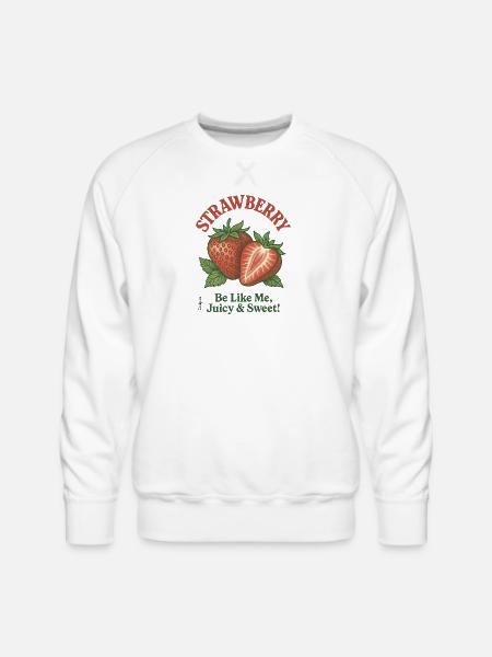 Sweet Like Strawberry - Men's Premium Sweatshirt - white