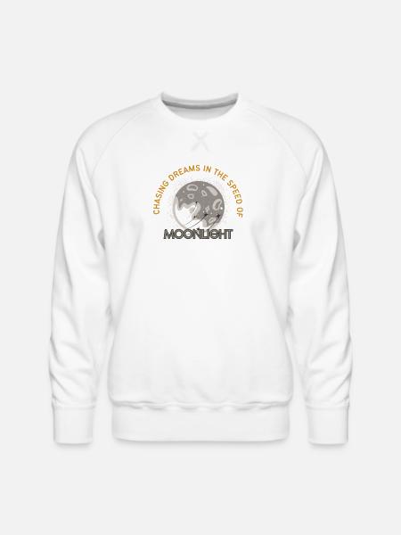 Celestial Moonlight Dream Illustration - Men's Premium Sweatshirt - white