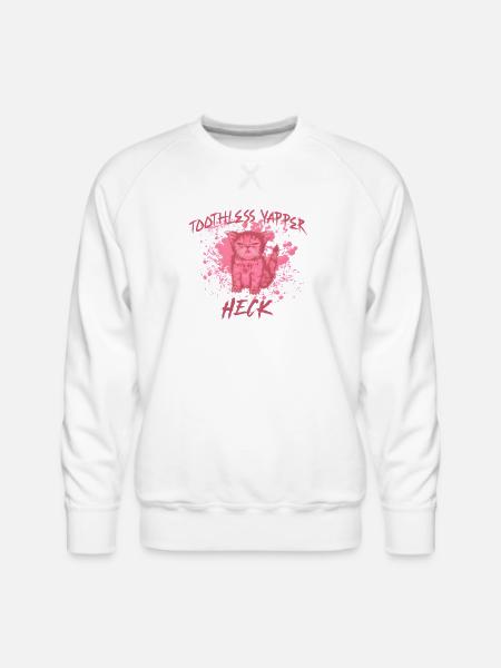 Grumpy Cat Vaper Motivational Design - Men's Premium Sweatshirt - white