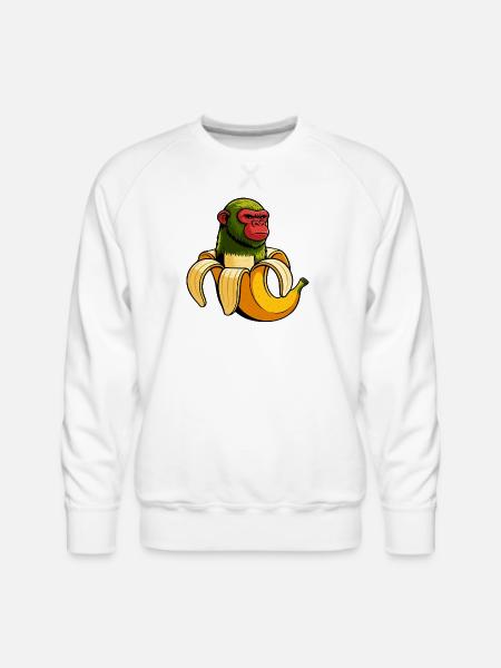 Chimpanzini Bananini Italian Brainrot Meme Art - Men's Premium Sweatshirt - white